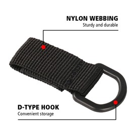 DONGKER 5PCS Tactical Molle D Hanging Buckle,Nylon Webbing D-Buckle for Molle Bags Webbing Attachment Strap