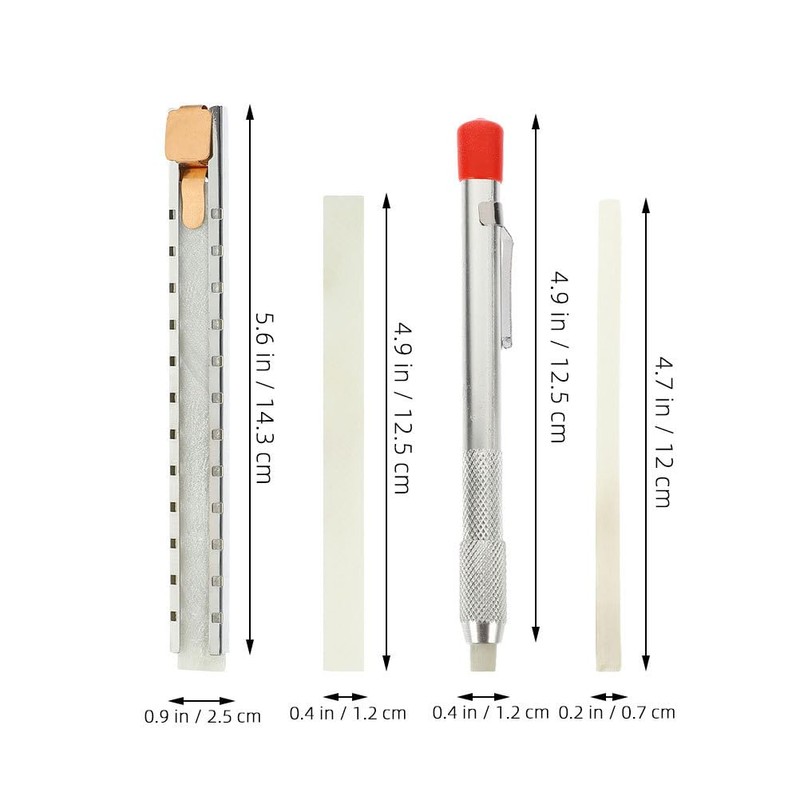TOVINANNA Natural Soapstone Pencil 5.6" Flat Soapstone Marker Refillable Welding