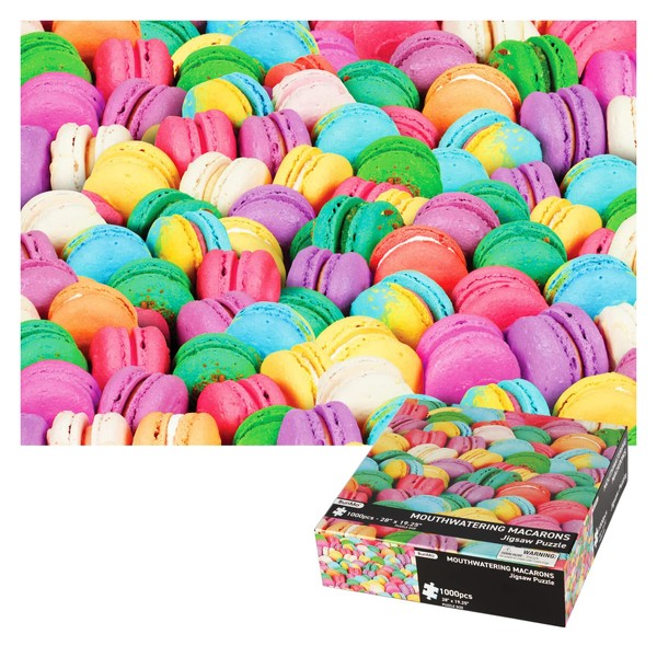 BunMo 1000 Piece Puzzle for Adults. Puzzles for Adults 1000 Piece - Mouthwatering Macarons - 1000 Piece Puzzles Have Unique Pieces That Fit Together Perfectly. 1000 Piece Puzzles for Adults.