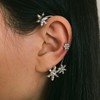 Aneneiceera Rhinestone Snowflake Ear Cuff Earrings Silver Zircon Star Wrap