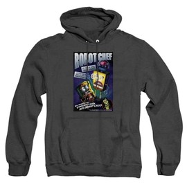 Popfunk SpongeBob Robot Chef Unisex Adult Pull-Over Heather Hoodie, Black Heather, Large