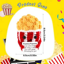 Positive Popcorn Crochet, Positive Popcorn Crocheted Popcorn Positive Knitted Food Crochet Food Doll Knitted Food Positive Knitted Doll for Party Decoration Inspirational Gift