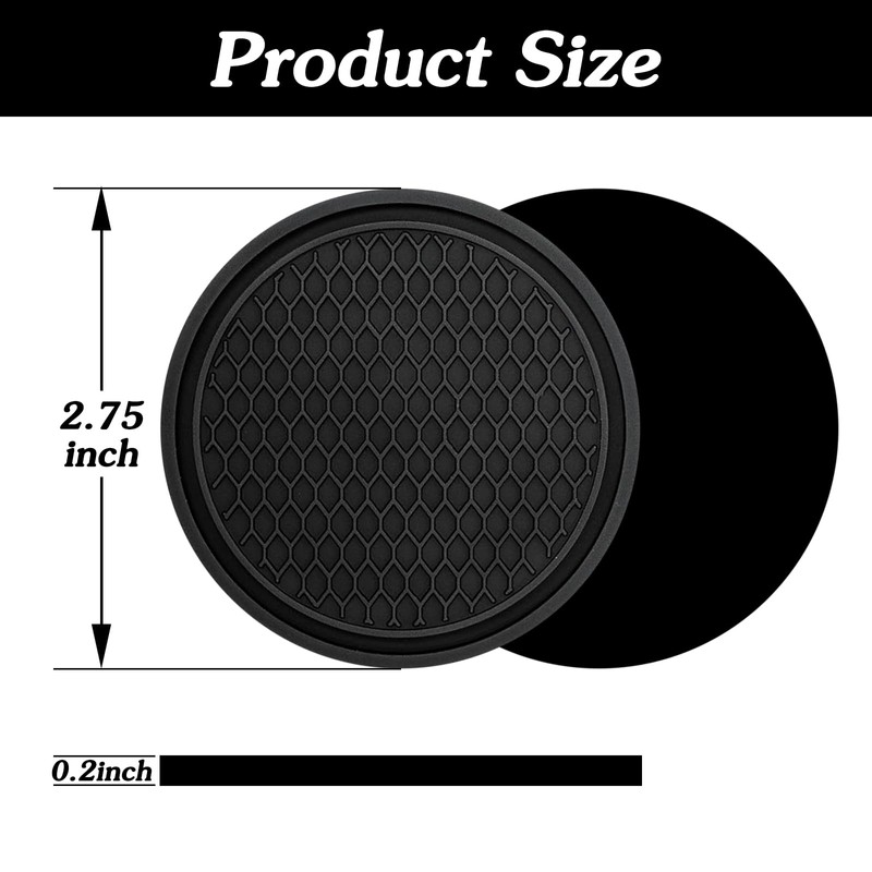 Car Coasters, 4 Pack Non-Slip Car Cup Holder Coaster, 2.75