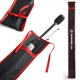 SquEqu 2 Pack Fishing Rod Bag 47'' 55 Inch Portable Folding Fishing Rod Case Compact Fishing Pole Sleeves Socks Protective Cover for 6’6” Spinning Fishing Rods 7’6” Lightning Rod Casting Rod