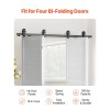 Bi-Folding Sliding Barn Door Hardware Track Kit 76\" Heavy Duty