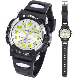 Juboos Kids Analog Watch, Childrens Waterproof Quartz Watch for 5-14 Years Old Boys Girls Time Teaching Sports Outdoor Wirstwatch