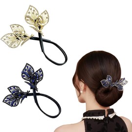 TEOZBLU 2 Pcs Accessori Capelli Dei Capelli Del Fiore Del Cristallo Di Rocca,Creatore Francesi Torsione Del Chignon Capelli,Curler Per Capellis,Chignon Bambina,Twist Curler Chignon Per Ciambella Donut