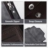 AfitLulu Men's Wallet with Zipper, Men Wallet with Detachable Card