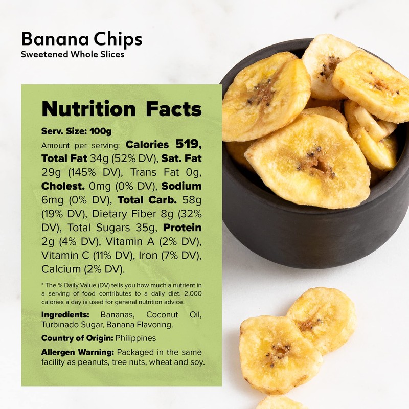 NUTS U.S. - Banana Chips | Dried and Sweetened |