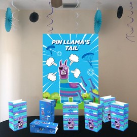 Haxpacal Video Game Party Gift Bags 32pcs Llama Themed Birthday Treat Bags for Video Game Llama Party Paper Bag Candy Snack Box Supplies, 8.6x4.7x3.2 in