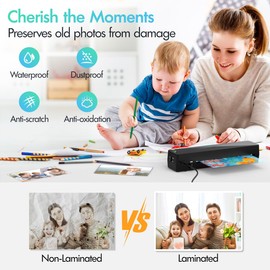 Kejector A4 Laminator with A4 Laminating Pouches and Paper Cutter, Laminator Machine Hot and Cold, Thermal Laminator for Home Office School Use