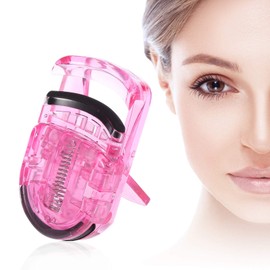 Eyelash Curler Mini Portable Clip with Rubber Eyelashes Natural Curling Cosmetic Tools (Pink)