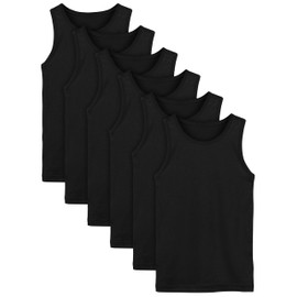 Cooraby 6 Pack Toddler Tank Top Kids Shirt Soft Undershirt for Girls and Boys Black