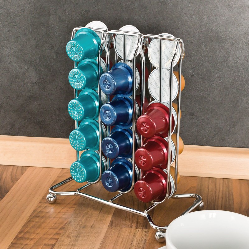 bremermann Kapselhalter für NESPRESSO Kapselständer, Kapselspender für 30 Kapseln (Chrom)