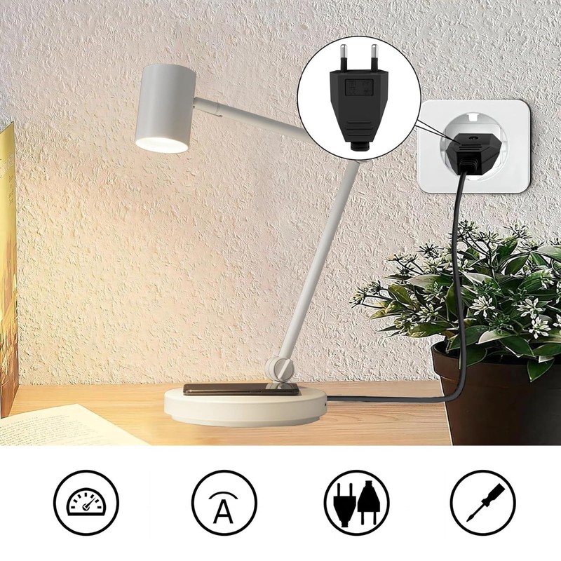 8 pieces Euro plug flat, Euro plug flat 250 V