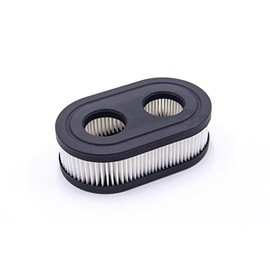 vhbw Paper Air Filter Replacement Filter 11.1 x 6.7 x 3.4 cm Black, White Compatible with Briggs & Stratton Lawnmower 09P702-0019-F1, 09P702-0020-H1
