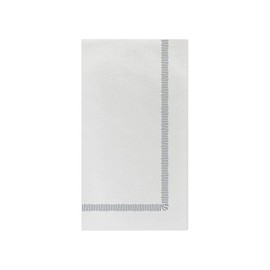 Vietri Papersoft Fringe Gray Guest Towels Pack of 20-7.75" x 4.5" Spunlace Disposable Napkins