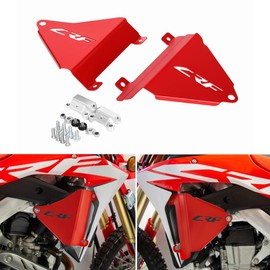 CRF450L Radiator Braces Compatible with CRF 450L CRF450RL CRF450X 2019-2024 Motorcycle Accessories Off Road Dirt Bike Aluminum Side Radiators Guards(Red)