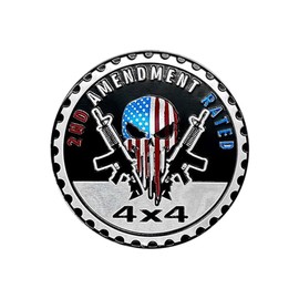 2ND Amendment Badge Rated Car Emblem, 4 x 4 3D Metal Car Badge Decals Stickers Round Emblem Decals, Car Exterior Emblems Badge Compatible with Jeep Wrangler Vehicles Trucks SUV RV (2ND Amendment)