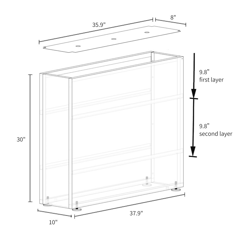 GSK Tall Black Metal Planter Box Divider Easy Assembly Modern