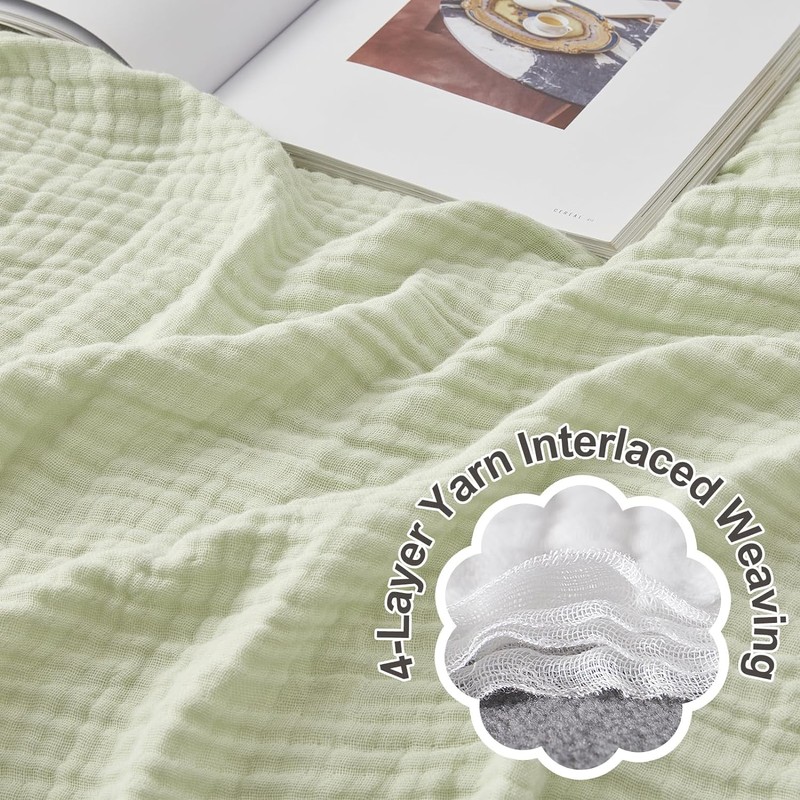 EMME Cotton Blanket 100% Muslin Blanket Adult 127 x 152