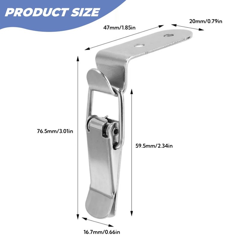 Antesen 4 Pcs 90 Degree Hook Lock Bolt 304 Stainless