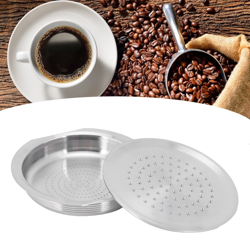 Coffee Capsule Reusable Refillable Coffee Filter Cup with Spoon Brush