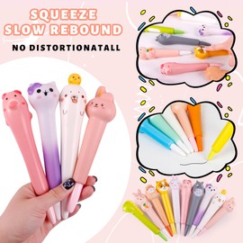 Kawaii Pens Squishies 10pk - Gel Ink Animals Fun Pens - Stocking Stuffers for Kids Girls,Christmas Cute Pens Set for Kids with 20 Refills, Stocking Stuffers for Girls and Children's Party Favors Gifts