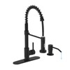 Casavilla Kitchen Faucet Set, Black Kitchen Sink Faucets with Pull