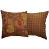 20x20 Burgundy and Gold Bulbs Brocade Decorative Throw Pillow Cover