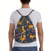Richugui Cute fox Drawstring Bags Beautiful floral pattern Gym Drawstring