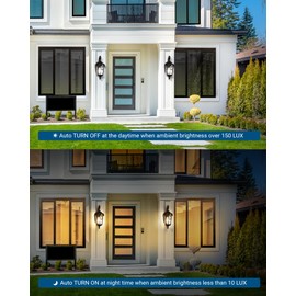 DEWENWILS Dusk to Dawn Outdoor Wall Light, Waterproof Exterior Light Fixture, Black Roman 17.7" H Wall Mount Sconce Porch Lights, Outside Wall Lantern for House, Garage, Patio, E26 Socket