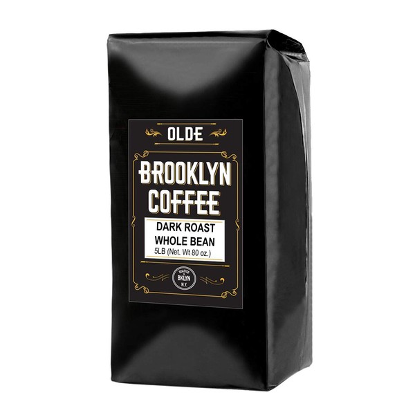 Dark Roast Whole Bean Coffee - 5LB Bag For A Classic Black Coffee, Breakfast, House Gourmet, Italian Espresso- Roasted in New York