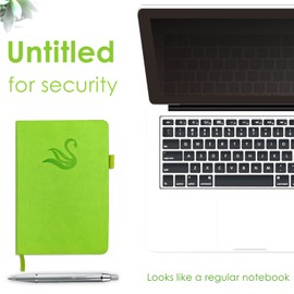 Elegant Password Book with Alphabetical Tabs - Hardcover Password Book for Internet Website Address Login - 5.2" x 7.6" Password Keeper and Organizer w/Notes Section & Back Pocket (Green)