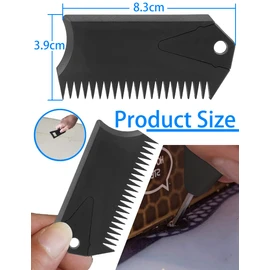 4 Pack Wax Comb with Fin Key, SUP Surf Board Wax Comb, Cleaning Remover Skim Board Surfing Accessory, Surfboard Wax Remove Comb Portable Black Fin Wax Scraper Tool, Black Maintenance Remover Comb