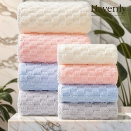 Heavenly Velvet Cloud Veil: Quick-Drying, Thick, Highly Absorbent, Embossed Grid Soft Towel Pool Towel Twilight (Purple)/70X140
