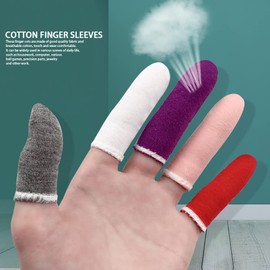 50 Pcs Cotton Finger Sleeves Finger Cots Fabric Finger Gloves Sweatproof Finger Tube Protector Breathable Absorb Sweat Anti-Static Finger Covers