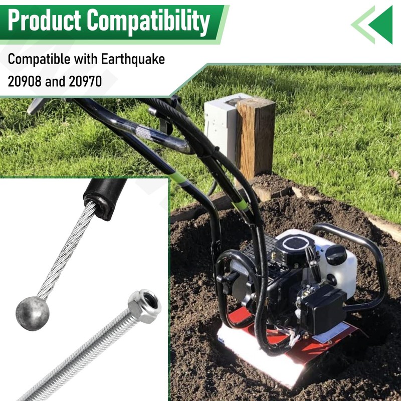 30588 Front Tine Tiller Cable Compatible with Earthquake 20908 and