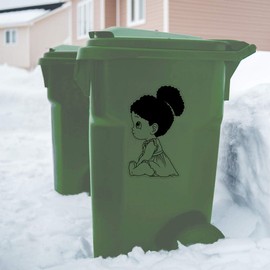 'Cute Sitting Girl' Clear Sticker Decal – Waterproof Film for Windows, Cars, Walls & Crafts, XL (460mm) (DC00138939)