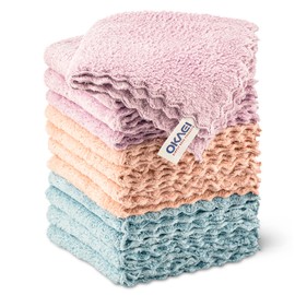 Okaei Microfibre Cloths, Pack of 12, Non-Stick Microfibre Cloths, Lint-Free Cleaning Cloths, for Dishwashing, Borderless by Ultrasonic Cut, 30 x 30 cm, Weight: 300 g/m²