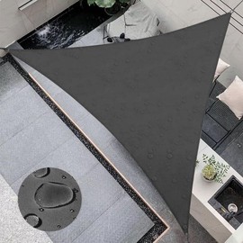 Skingwolf Sun Shade Sails Canopy 12'x12'x12' Dark Grey Triangle Air Permeable and UV Resistant 180GSM Heavy Duty for Outdoor Patio Garden Backyard-Customized