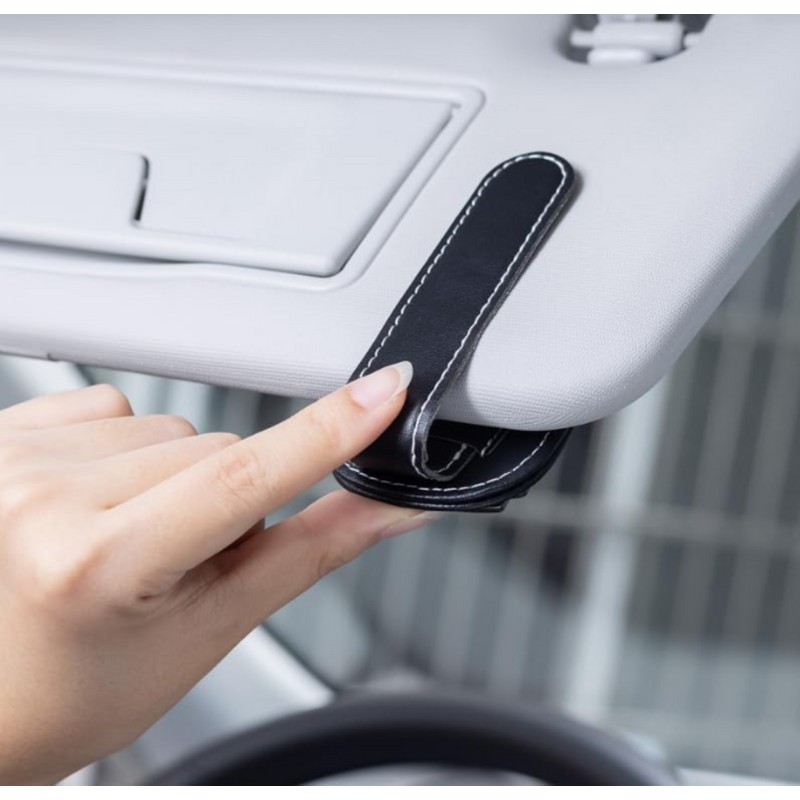 achard Car Sun Visor Leather Glasses Sunglass Card Ticket Holder