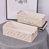 AIMALL Hand-Woven Cotton Rope Storage Basket with Wooden Handles, Square