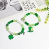 St. Patrick's Day Matching Bracelets Green Leaf Clover Couples Friendship