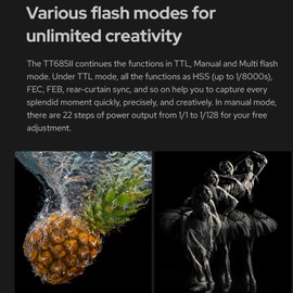 GODOX TT685II-C Flash Speedlight for Canon Camera, E-TTL 2.4G Wireless X System 1/8000s HSS TTL TCM Speedlite for Canon 6D 7D 5D Mark IV II III 90D 250D R5 (Upgraded TT685C)