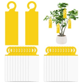 Pack of 46 Fungus Gnats, Yellow Stickers Fungus Gnats, Nematodes Against Fungus Gnats, Fly Trap Flower Pot, Safe, Odourless, for Indoor and Outdoor Use