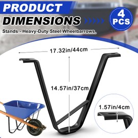 MorningRo 4 Pcs Wheelbarrow Parts Heavy-Duty Steel Wheel Barrow Stands Replacement Legs Trolley Brackets Wheelbarrow Kits for Construction Yard Cart Wheel Barrow Carretillas para Garden Cart