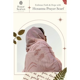 Hosanna Prayer Scarf for Women, 35x70" Prayer Shawl with the Lamb of God - Large, Lightweight Soft and Silky Shawl Wrap, (Scarf w/Canvas Bag, Pink)