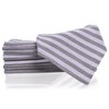 mon bijou® 12 x Fabric Napkins White - Grey Stripes