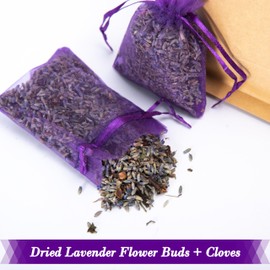 Lavande Sur Terre Pack of 24 Lavender and Cloves Sachets for Clothes Storage, Home Fragrance Sachet for Closets, Garment Bag or Drawers, LV-H-1